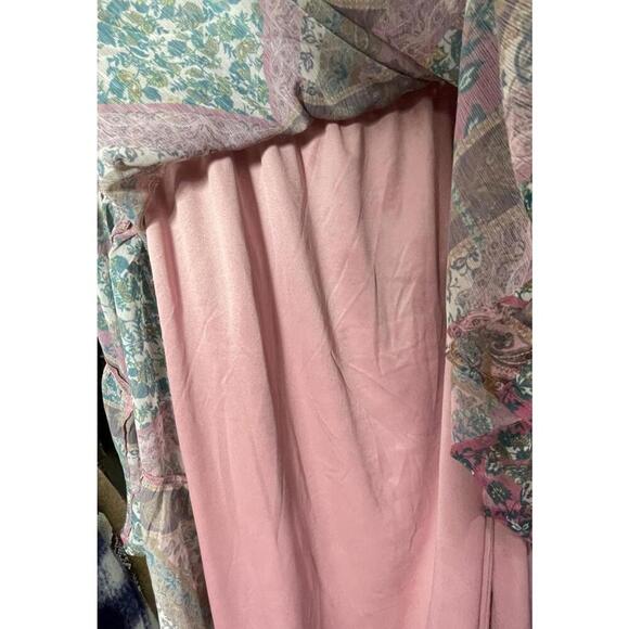 Cato lined  Dress Womens Medium Burgundy Flowy Boho long sleeve - Picture 3 of 4